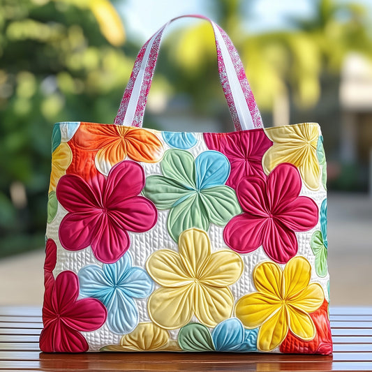Plumeria Charm Quilted Tote Bag GFTONT966