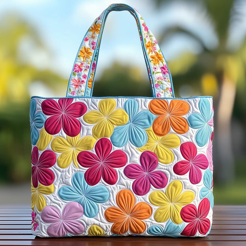 Plumeria Charm Quilted Tote Bag GFTONT967