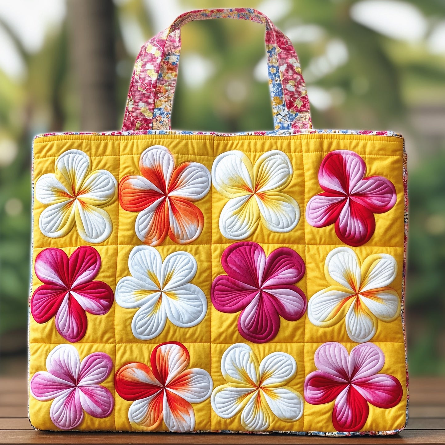 Plumeria Quilted Tote Bag GFTONT968