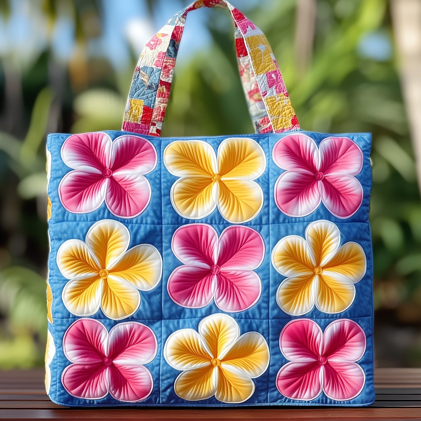 Plumeria Quilted Tote Bag GFTONT969