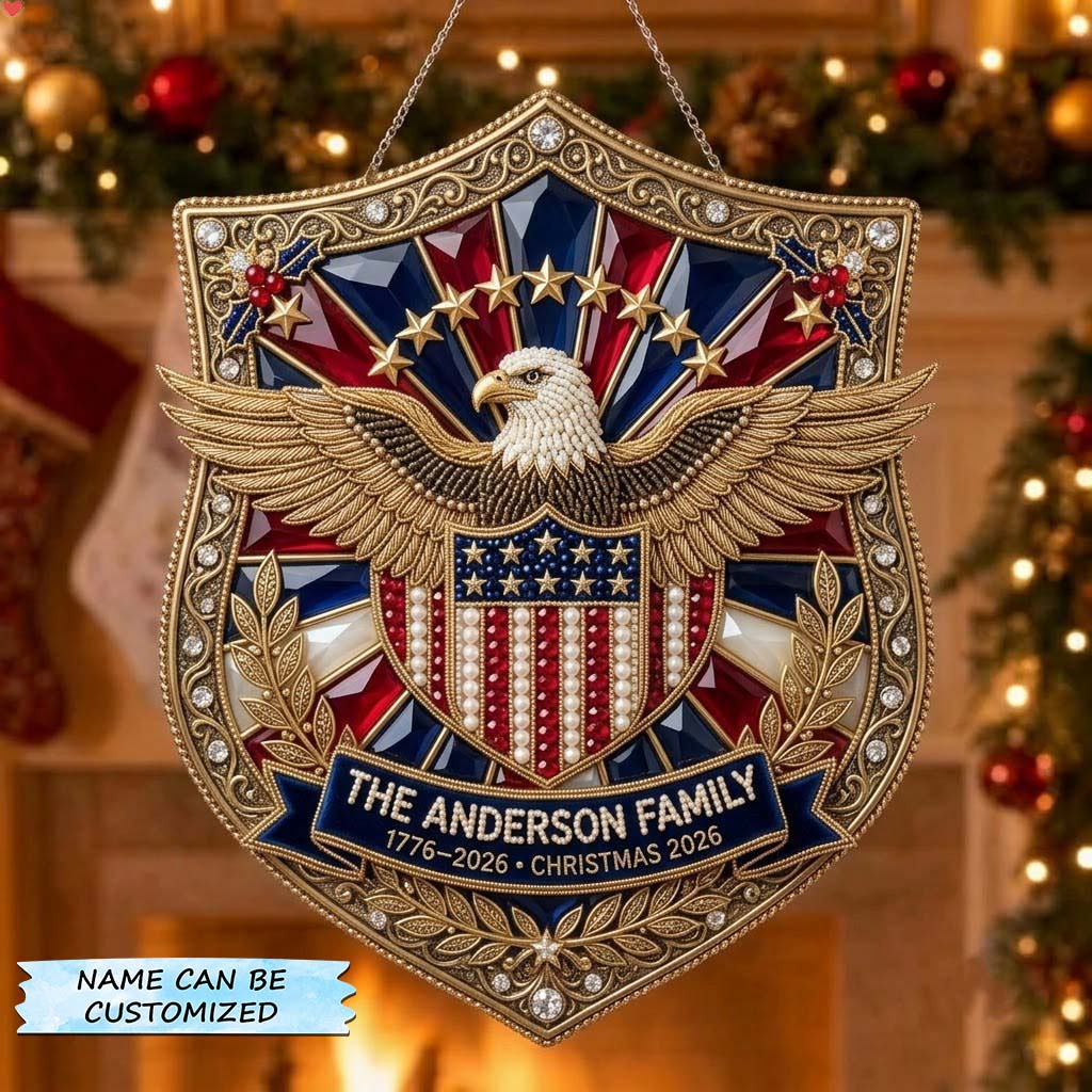 Heritage Eagle Family Crest Christmas Mica Ornament QTCUZ GFTONTD2106