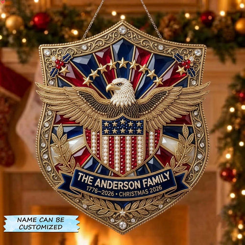 Heritage Eagle Family Crest Christmas Mica Ornament QTCUZ GFTONTD2106