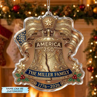 Liberty Bell Family Legacy Christmas Mica Ornament QTCUZ GFTONTD2107