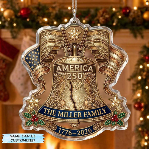 Liberty Bell Family Legacy Christmas Mica Ornament QTCUZ GFTONTD2107