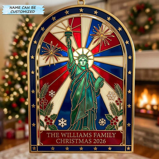 Statue of Liberty Christmas Medallion Christmas Mica Ornament QTCUZ GFTONTD2108