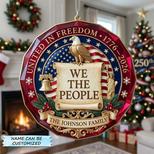 We The People Family Seal Christmas Mica Ornament QTCUZ GFTONTD2109