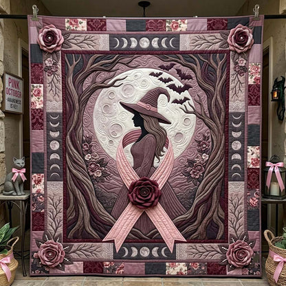 Witch Beneath The Pink Moon Quilted Blanket GFTONTD2179