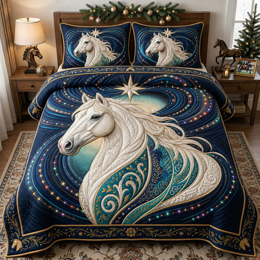 Moonlit Horses 3-Piece Quilted Bedding Set GFTONTD2208