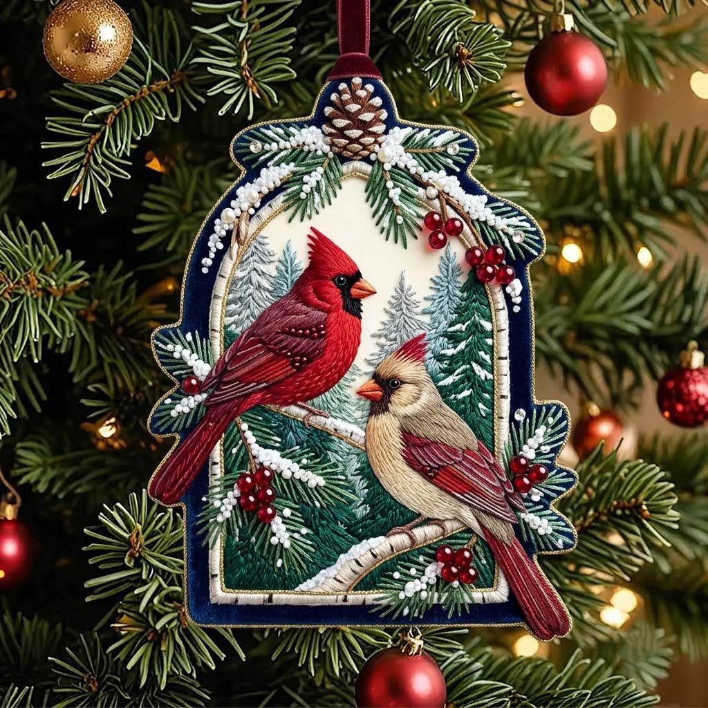 Pearled Woodland Arch Christmas Mica Ornament GFTONTD2217