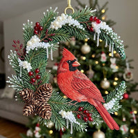 Crystal Cardinal Crescent Christmas Mica Ornament GFTONTD2218