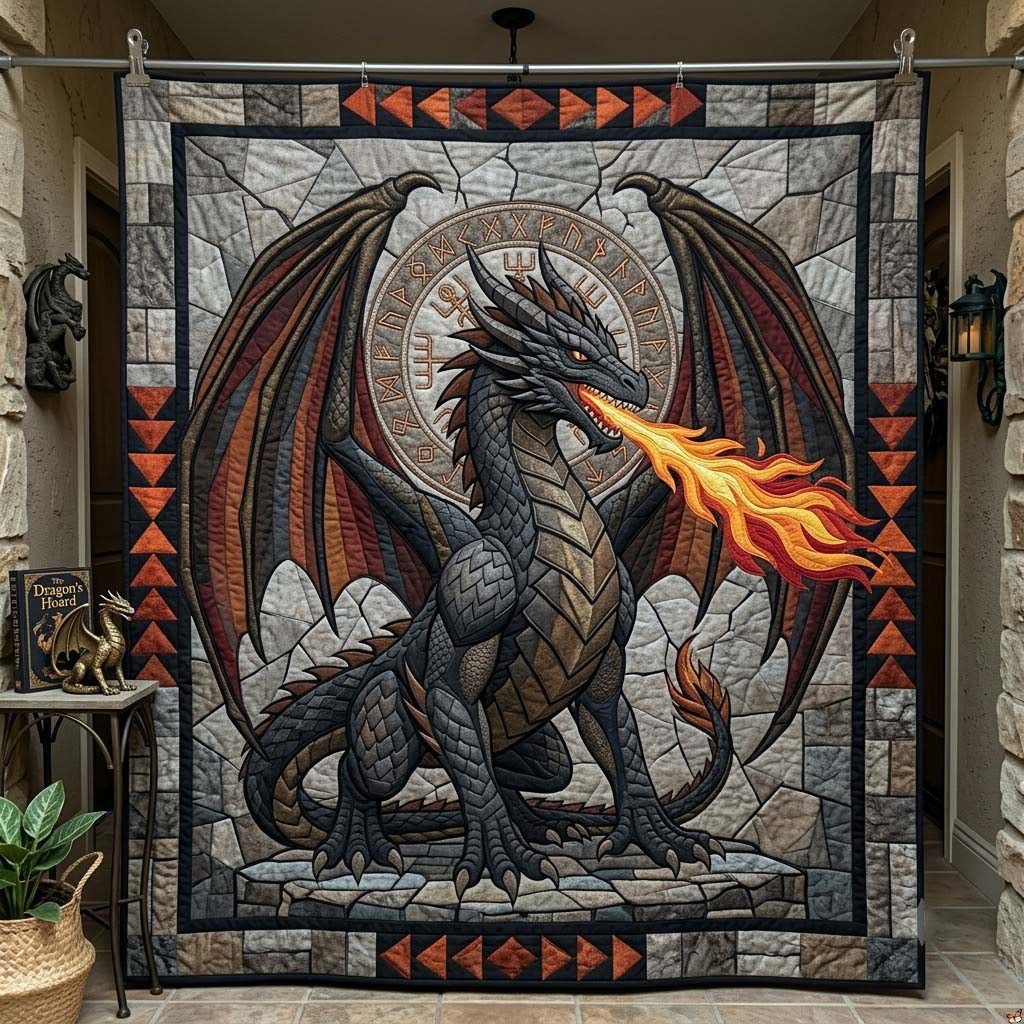 Ember Rune Guardian Quilted Blanket GFTONTD2240