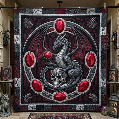 Ruby Cathedral Dragon Quilted Blanket GFTONTD2243