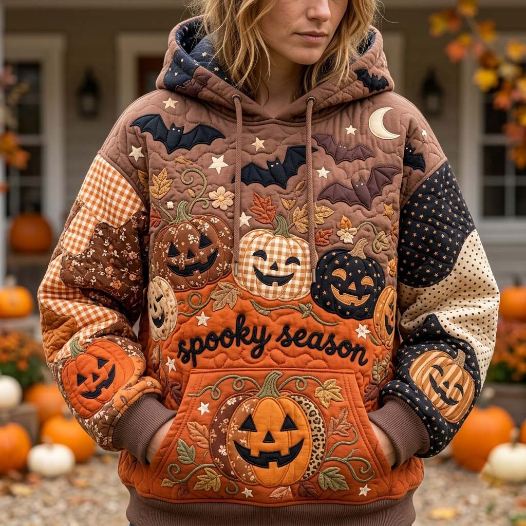 Patchwork Pumpkin Parade Hoodie GFTONTD2428