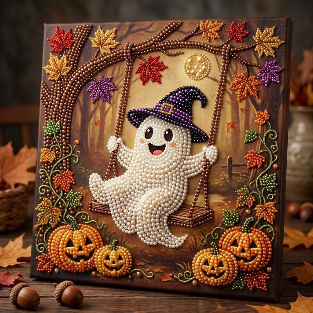 🔥 EARLY HALLOWEEN SALE 49% OFF - Ghost Halloween Cardinal DIY Diamond Pearl Art Kit GFTONTD2557