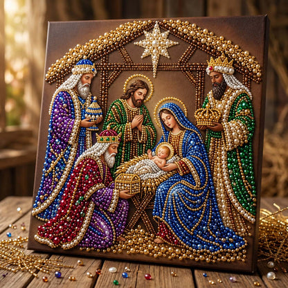 🔥 EARLY CHRISTMAS SALE 49% OFF - Birthday Jesus DIY Diamond Pearl Art Kit GFTONTD2563
