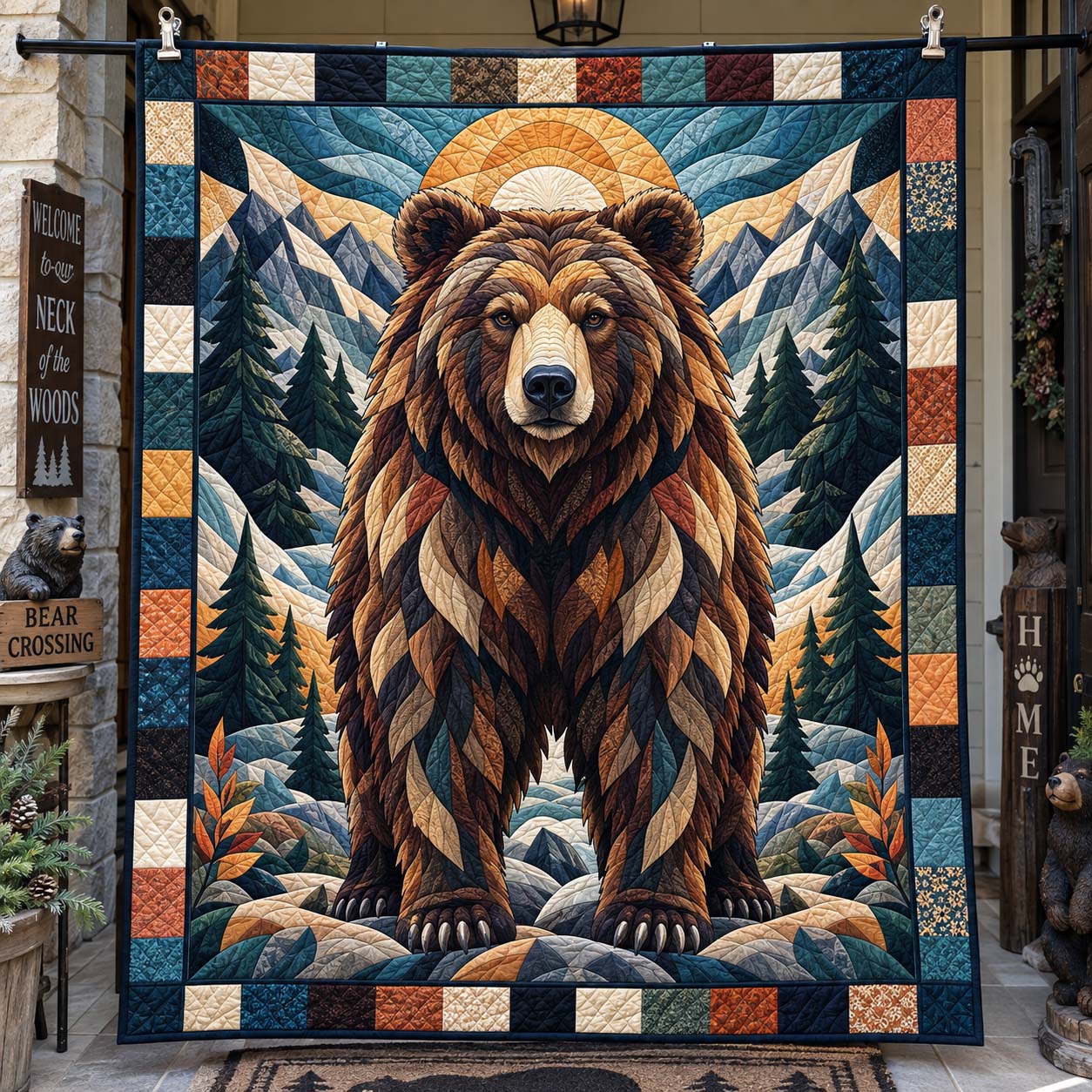 Wild Mountain Bears Quilted Blanket GFTONTD2782