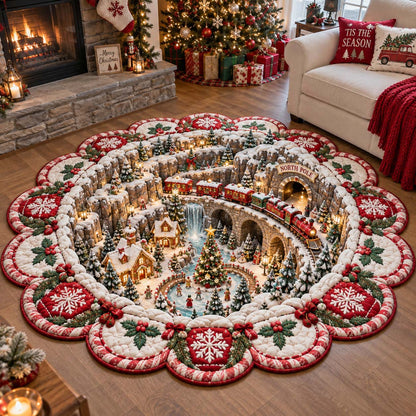 Christmas Village Wonder Custom Shape Area Rug GFTONTD2785