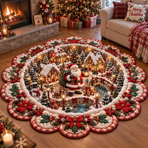 Christmas Village Wonder Custom Shape Area Rug GFTONTD2789