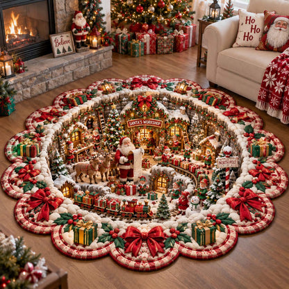 Christmas Village Wonder Custom Shape Area Rug GFTONTD2790