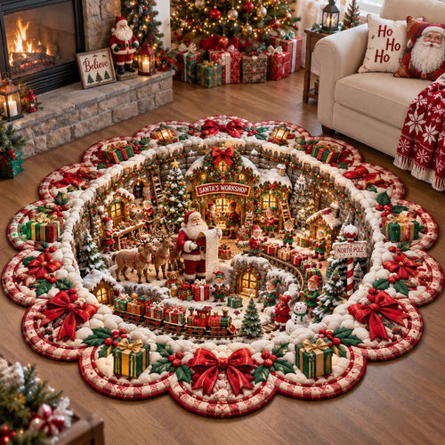 Christmas Village Wonder Custom Shape Area Rug GFTONTD2790