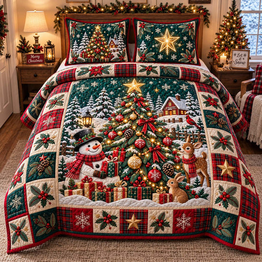Evergreen Glow 3-Piece Quilted Bedding Set GFTONTD2820
