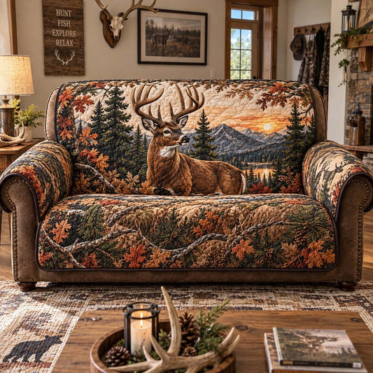 Whitetail Mountain Lodge Quilted Sofa Cover GFTONTD2832