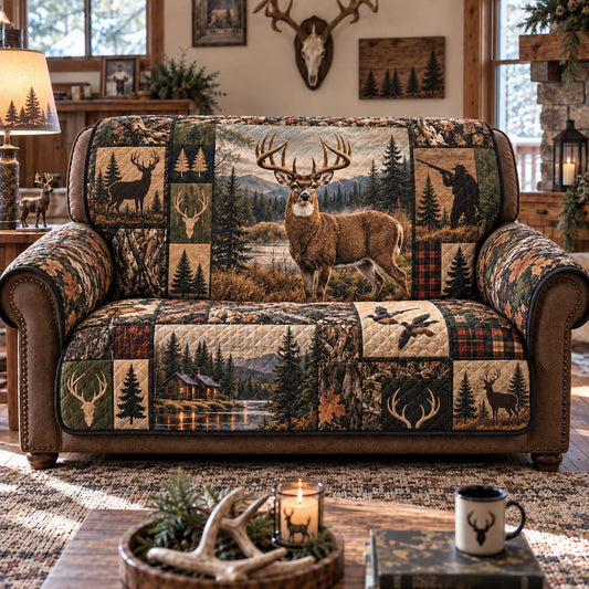 Whitetail Mountain Lodge Quilted Sofa Cover GFTONTD2835
