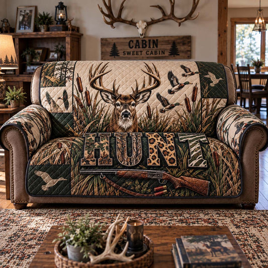 Whitetail Mountain Lodge Quilted Sofa Cover GFTONTD2836