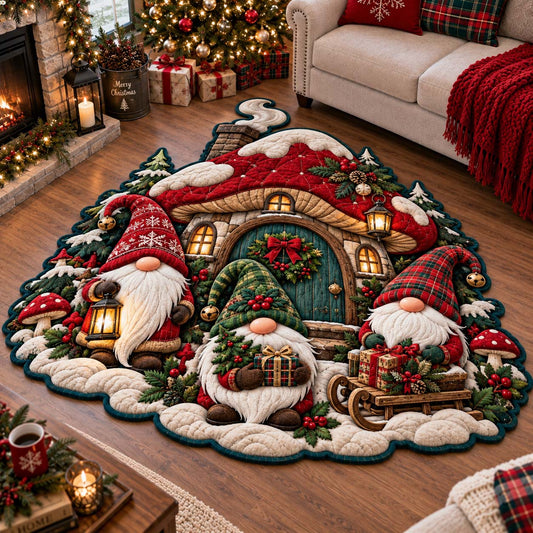 Cozy Gnome Christmas Custom Shape Area Rug GFTONTD2871