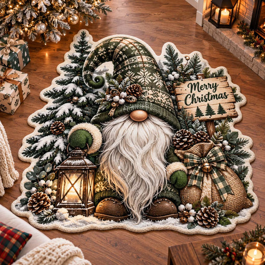 Cozy Gnome Christmas Custom Shape Area Rug GFTONTD2876