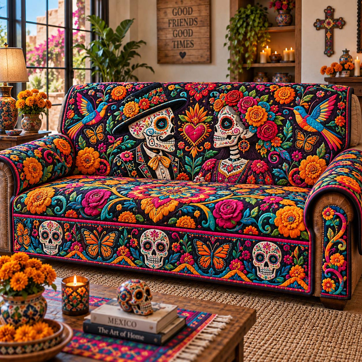 Marigold Spirit Fiesta Quilted Sofa Cover GFTONTD2900
