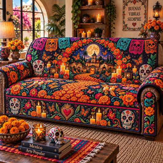 Marigold Spirit Fiesta Quilted Sofa Cover GFTONTD2901
