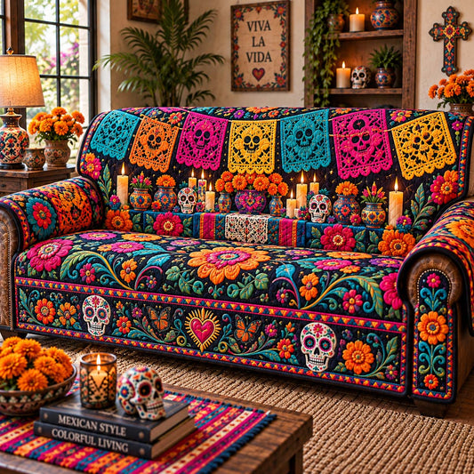 Marigold Spirit Fiesta Quilted Sofa Cover GFTONTD2903