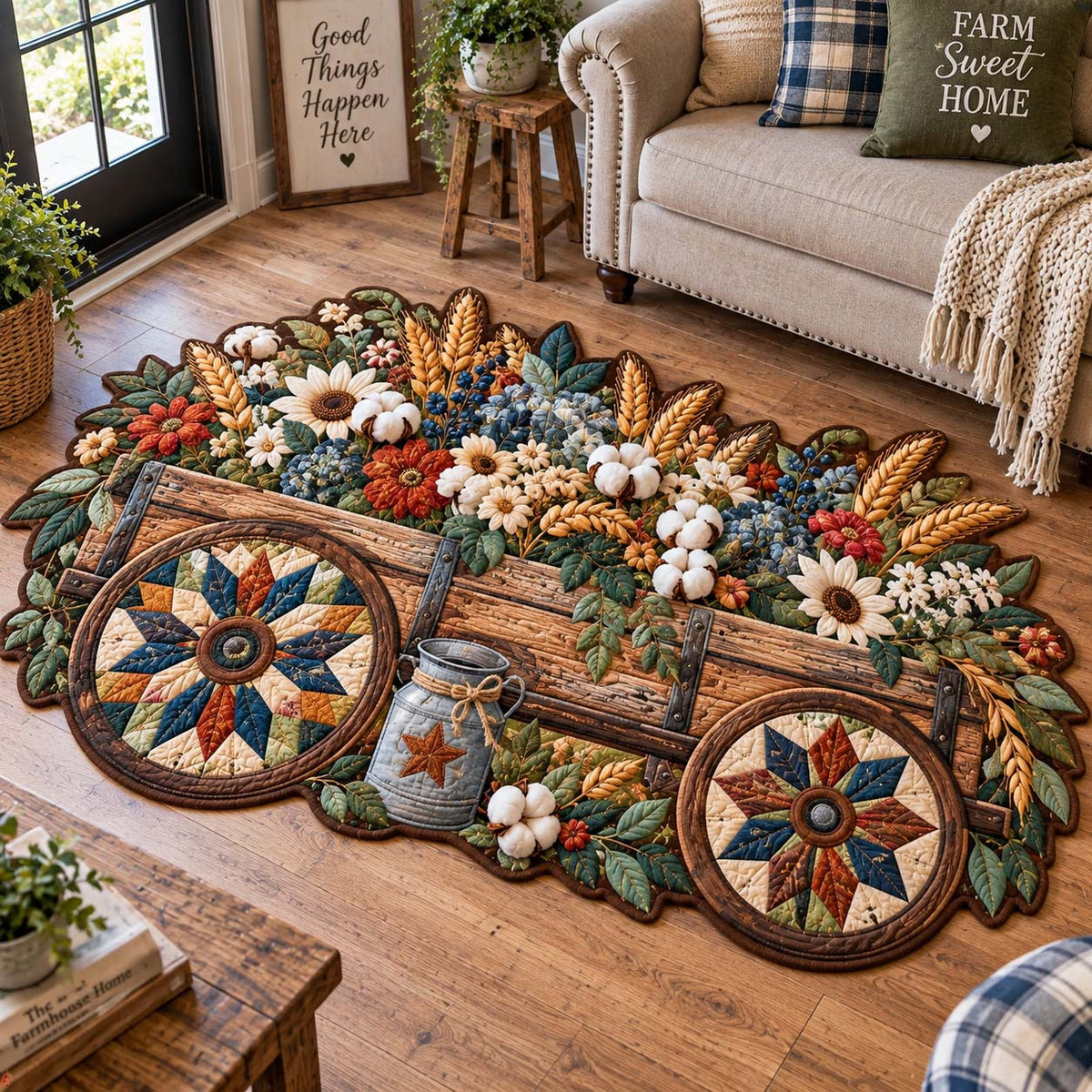 Farmhouse Harvest Custom Shape Area Rug GFTONTD2906