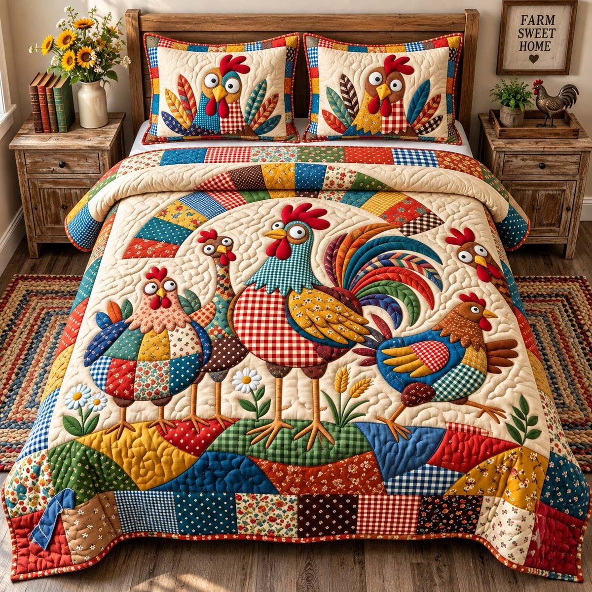 Farmhouse Life 3-Piece Quilted Bedding Set GFTONTD2965
