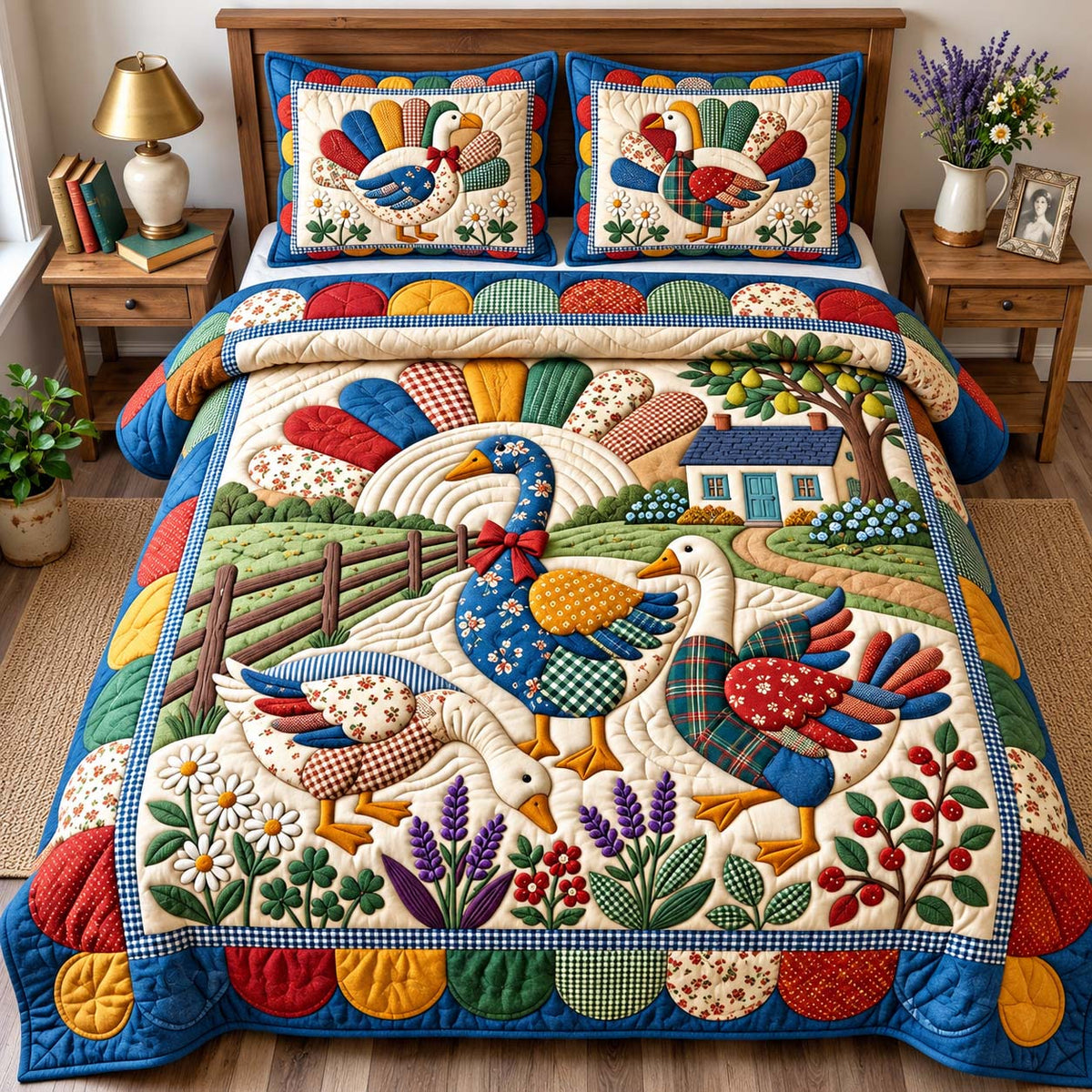 Farmhouse Life 3-Piece Quilted Bedding Set GFTONTD2966