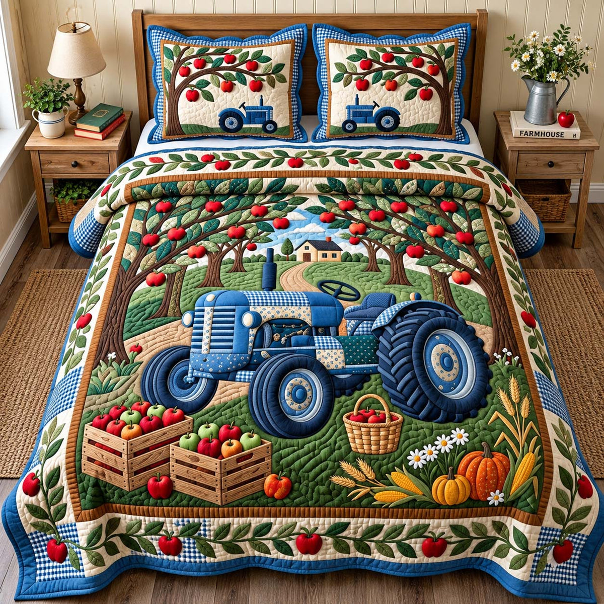 Farmhouse Life 3-Piece Quilted Bedding Set GFTONTD2967