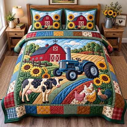Farmhouse Life 3-Piece Quilted Bedding Set GFTONTD2969