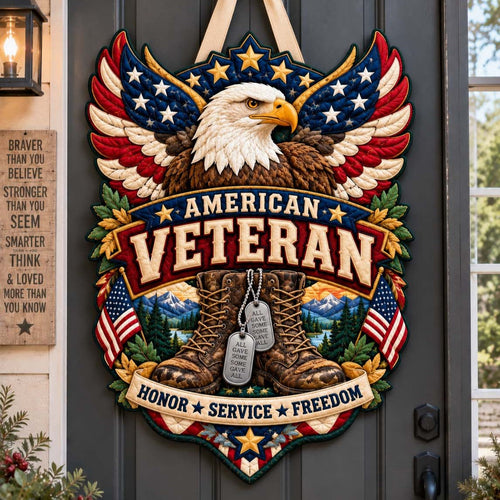 American Veteran Honor Custom Shape Quilted Table Topper GFTONTD2990