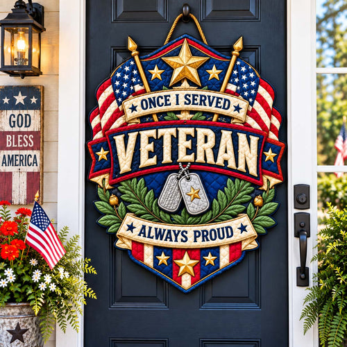 Always Proud Veteran Custom Shape Quilted Table Topper GFTONTD2995