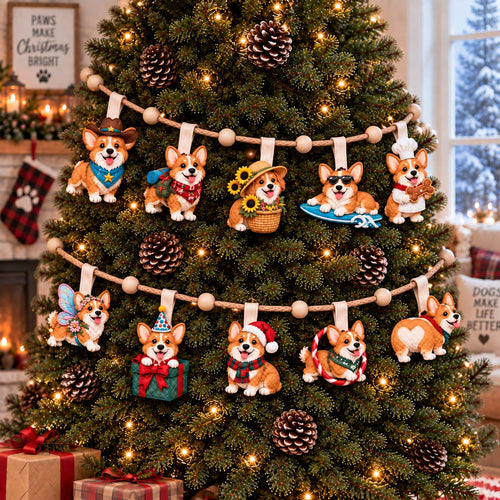 Corgi Happy Life Custom Shape Quilted Garland GFTONTD3027