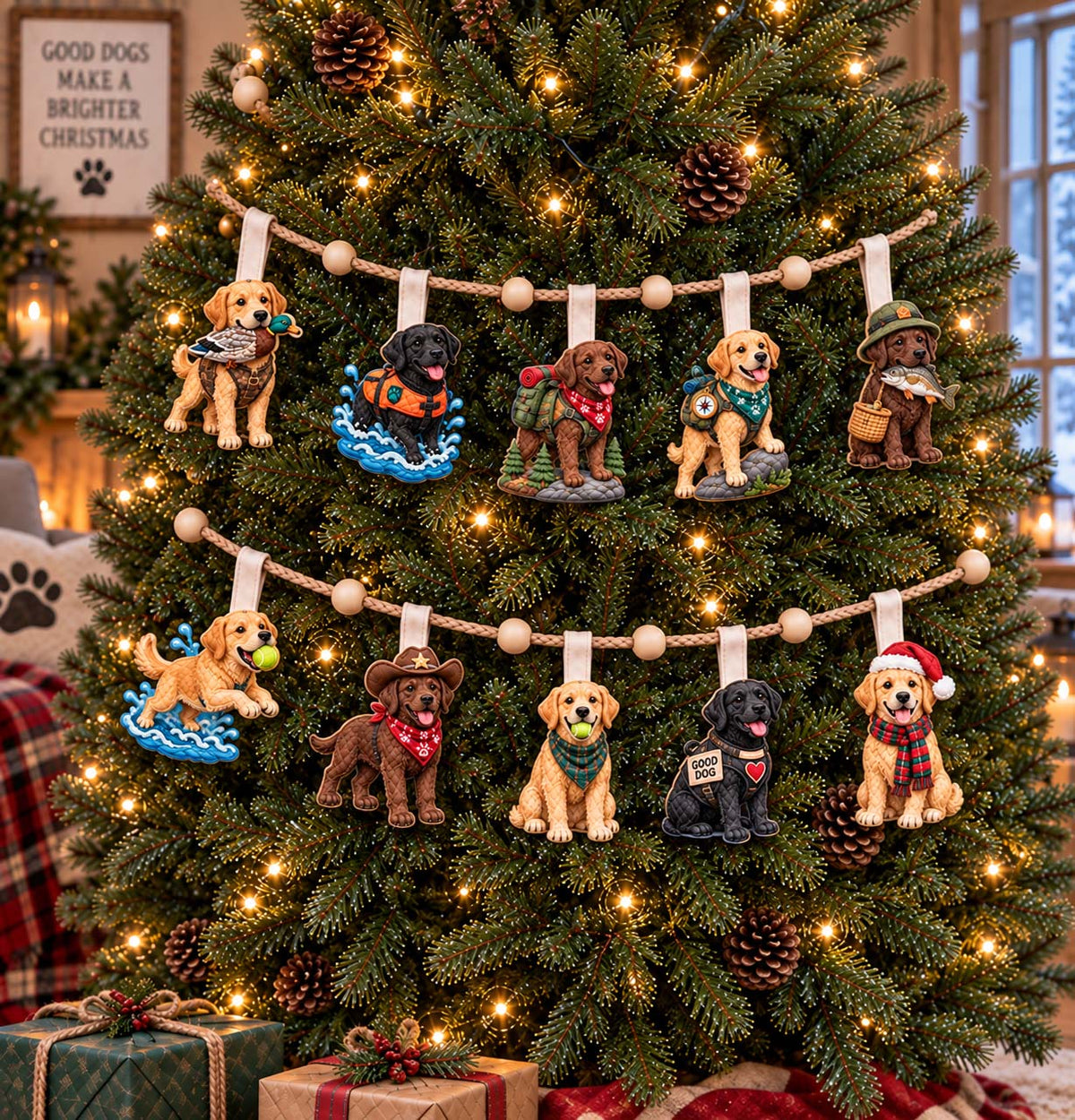 Labrador Adventure Custom Shape Quilted Garland GFTONTD3029