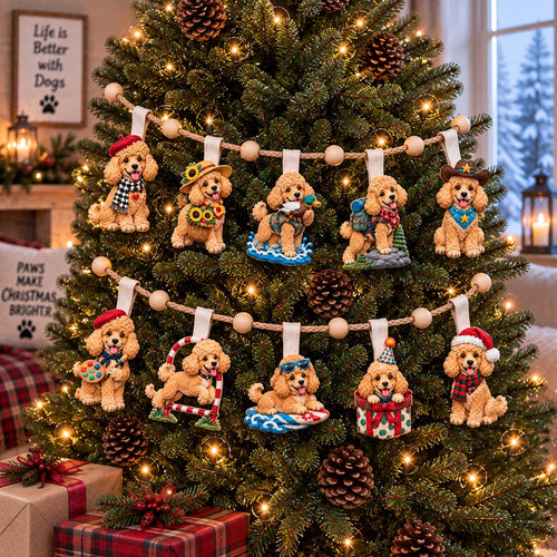 Poodle Happy Days Custom Shape Quilted Garland GFTONTD3031