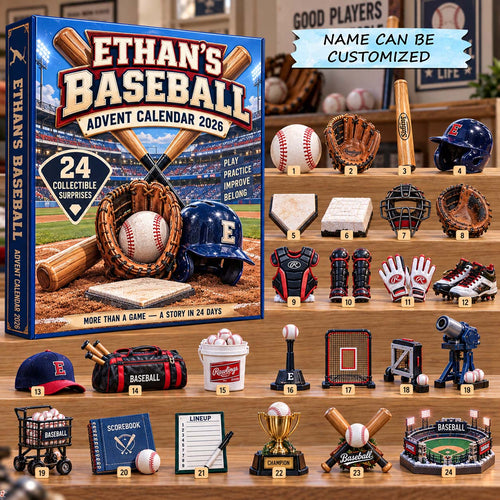 Personalized Baseball Advent Calendar 2026 QTCUZ GFTONTD3032