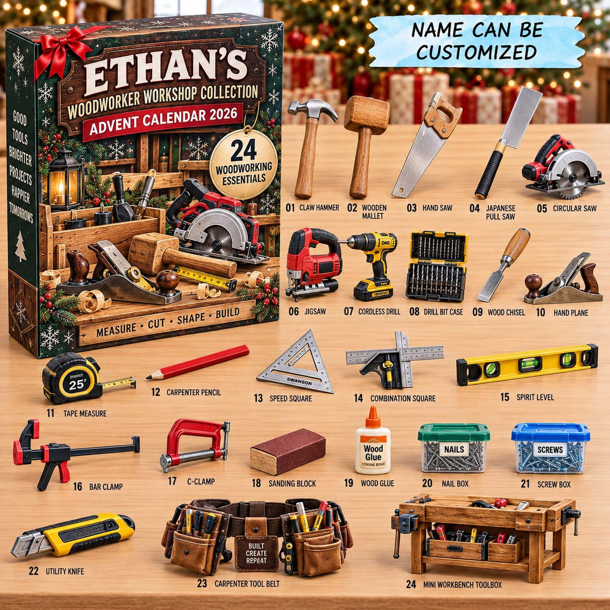 Personalized Woodworker Advent Calendar 2026 QTCUZ GFTONTD3120