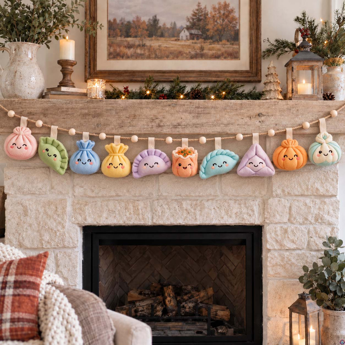 Pastel Dumpling Custom Shape Quilted Garland GFTONTD3157