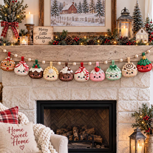 Christmas Treat Dumpling Custom Shape Quilted Garland GFTONTD3159