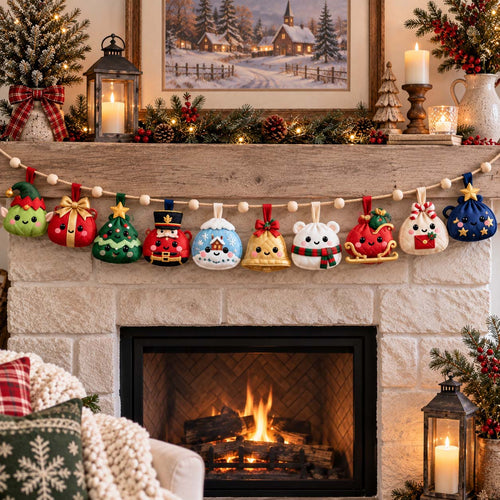 Christmas Dumpling Custom Shape Quilted Garland GFTONTD3163