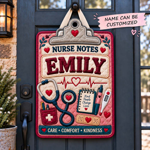 Personalized Nurse Clipboard Custom Shape Quilted Door Hanger QTCUZ GFTONTD3172