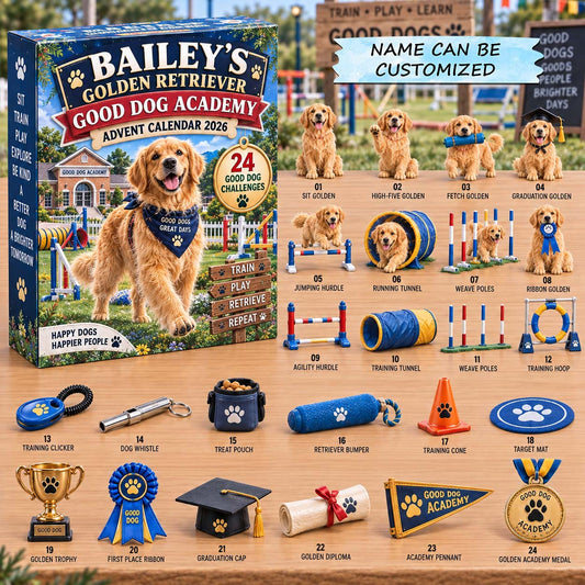 Personalized Golden Retriever Good Dog Academy Advent Calendar 2026 QTCUZ GFTONTD3208